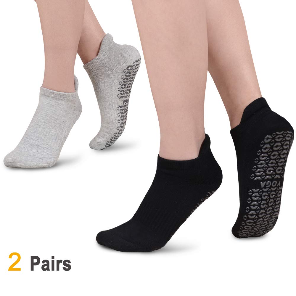 Ridirun Yoga Socken Damen Männer,rutschfest Atmungsaktiv für Yoga Pilates Tanz Fitness Sport Workout-Socken mit Baumwolle,2 Paar,35-42 – Bild 3