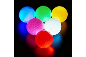 Vonavira 6Pcs LED Golf Balls for Night Glow - Glow in The Dark Golf Balls with Coloured Flashing Lights | Long-Lasting Brightness, 6 Vibrant Colors