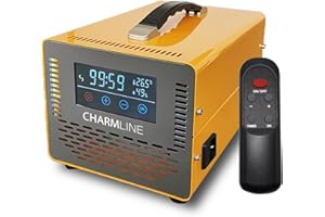 Charmline Intelligent Générateur d'ozone 60000mg/h avec Contrôle pour 500㎡, Purificateur d'air à L'ozone, Générateur d'ozone pour Voiture,Appartement,Cuisine,Salle de Bain, Orange