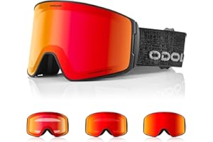 Odoland Occhiali da Sci Fotocromatici per Giornate Soleggiate e Nuvolose Maschera da Snowboard Cilindrici Antiappannamento Protezione UV400 Occhiali da Sci e Snowboard per Adulti Ragazzi Uomo Donna