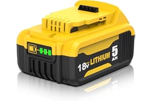 Powayup 18V 5.0Ah Replacement for Dewalt 18V Battery DCB184 DCB180 DCB181 DCB182 DCB183 DCB185 for Dewalt Battery 18V DCB201 DCB200 DCB203 DCB204 DCB184B-XJ with LED Indicator XR Power Tool Battery
