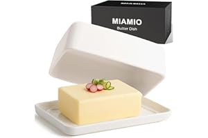 MIAMIO - Butterdose Keramik mit Deckel (620 ml) Butterglocke 250g Butter / Butterschale zur Aufbewahrung von allen Buttergrößen - Spülmaschinenfest