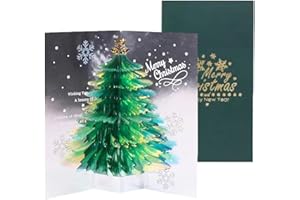 Homcoice 3D Pop Up tarjeta Felicitación con sobre, Sparkling árbol de navidad vacaciones enviar amigos saludos mensaje estéreo tarjeta