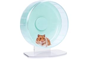 Niteangel Super-leise Hamsterräder - Leise Spinner-Hamsterräder mit verstellbarem Ständer für Zwerghamster, Gerbils, Mäuse oder andere kleine Tiere (M, Mintgrün)