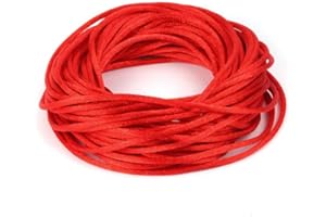 Angel Malone 10 Mtrs. X 2mm Premium Quality Kumihimo Rattail Satin Cord Jewellery Making - UK Seller (Pillar Box Red)