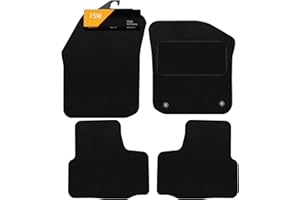 FSW - Tailored Mats - Fits SKODA Citigo 2011-2020 - Black Carpet - Anti Slip Mat - Non Slip Car Floor Mat, Fitted With Clips & Granulated Backing - 4 Pc Floor Mat Only
