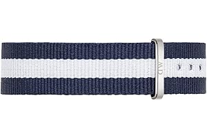 Daniel Wellington Classic Glasgow, Correa Reloj Azul-Blanco/Plateado, 18mm, NATO, para Mujer y Hombre