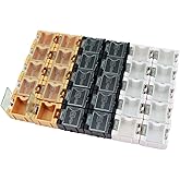 Tiardey Pack of 30 SMD SMT Resistance Capacitor Box Organiser, Transparent ABS Removable Organiser Container for Electronic C