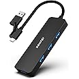 BENFEI USB 3.0 Hub, USB-C HUB, 2-in-1 USB Type-A/Type-C Hub with 4 USB 3.0 Ports Compatible for MacBook, Mac Pro, Mac Mini, iMac, Surface Pro, XPS, PC, Flash Drive, Mobile HDD