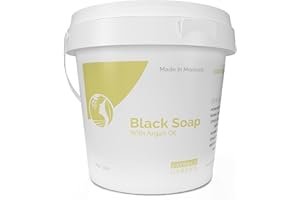 Fatima's Garden Savon Noir à l'Huile d'Argan - Nettoyant Exfoliant, 1kg