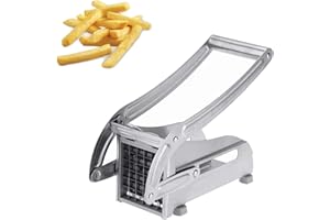 H HOLDPEAK Coupe Frite, Coupe Frite Professionnel Acier Inoxydable avec des 2 Lames, Coupe-Légumes, Coupe-Pommes de Terre, Carottes, Concombres, Fruits