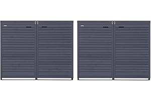 Lukadria Mülltonnenbox 4 Tonnen 240L Mülltonnenverkleidung Mülltonnecontainer Holz vorimprägniert anthrazit mit Rückwand Mod.Adria