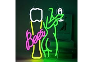 YUEYYNS Beer Insegna al Neon Luce al Neon Birra Insegne Luminose Bar Adatto per Feste al Bar in Camera da Letto con Insegna al Neon Alimentata Tramite USB