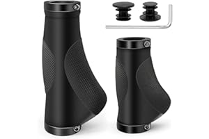 REETEE Puños para Bicicleta Antideslizante Caucho Puños Manillar Bicicleta Aluminio Doble Bloqueo de 22mm Mango, Puños MTB Ergonomicos para Montaña, Scooter