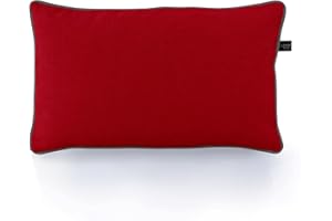 LILENO HOME Juego de 2 fundas de cojín para exteriores, 30 x 50 cm, color rojo y gris