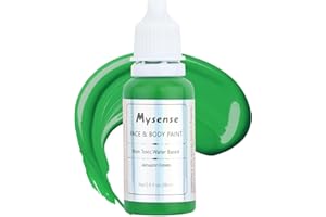 Mysense Amazon Green Face Body Paint,Water Based Washable Face Paint,Non-toxic Cream Body Paint for Adults,Halloween Costume Cosplay SFX Zombie Witch Makeup,0.6 OZ (18ml)
