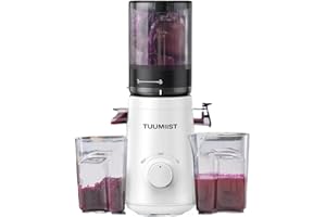 ‎TUUMIIST TUUMIIST Entsafter‚ Slow Juicer mit 135MM Extra Großem Einfüllschacht, Entsafter Gemüse und Obst Testsieger anwendbar Ganzes Obst und Gemüse, Leicht zu Reinigen, Hohe Saftausbeute, BPA-Frei