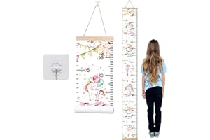 JSKWIKE Extraíble Regla de Altura 20×195 cm Medidor Altura Niños Pared Portátil Medidor de Altura para Niños Medidor Niños Pared Adhesivo para Niñas Niños Guardería Decoración de la Habitación Infantil