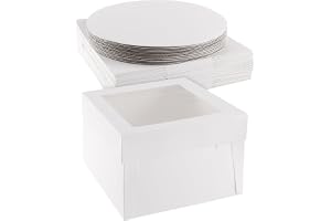 MUKSUET 12 stycken tårtlådor hög, 30 x 30 x 20 cm tårtkartong vit tårtlåda med tårttallrik, kaklåda, kartong med visningsföns