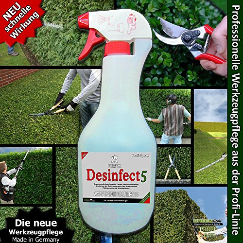 Desinfect 5 - zur Desinfektion von Garten- und Heckenscheren (gegen die Übertragung von Viren, Bakterien und Pilzen)