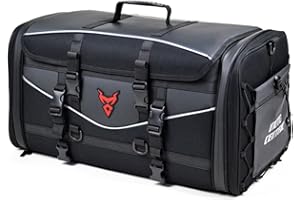 ‎MIGHTYDUTY MIGHTYDUTY Motorrad Hecktasche Expandable 55-70L wasserdichte Faltbare Durable Multifunktionale Portable Motorrad Tasche Hard Große Kapazität Aufbewahrungstasche Rot L