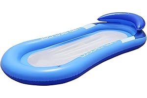 HANGARONE Pool Hängematte Aufblasbare Wasserhängematte Wasser Bett Floating, Faltbar Tragbare luftmatratzen Liege mit Netz, Pool Hängematte für die Beach Pool 150X75CM