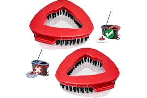 KOOLSTUFFS Spin Mop Scrubber Head, Scrub Mop Head for Bathroom, Kitchen, Tile, Bathtub, Tile and Floor Cleaning (2-Pack)