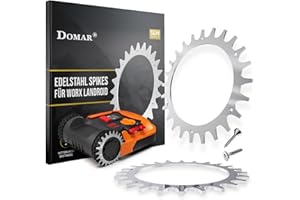 Domar Kolce do robota koszącego ze stali nierdzewnej, okrawane kolce poprawiające trakcję, kompatybilne ze wszystkimi modelami Worx Landroid S&M, akcesoria do robotów koszących