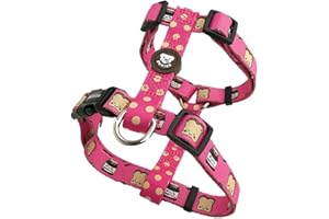 DUKIER - Arnés Clásico para Perro, Chaleco Antitirones, Ajustable y en Forma de H para Mascotas, Homologado, con Cierre de Seguridad de 4 Puntos, Diseño de Dogtella con Doble Impresión, Talla S