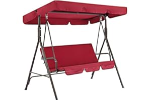 95sCloud Ersatzdach Gartenschaukel Universal Hollywoodschaukel 2 Sitzer (142x120x18cm)/3 Sitzer (164X114X15CM) UV Ersatz Bezug Bettfunktion Liegefunktion Schaukel Sonnendach Schaukel (142x120x18cm)