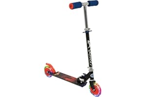DISNEY Spiderman Trottinette Lumineuse à 2 Roues pour Enfants | sous Licence Officielle Unisexe | Trottinette Pliable et réglable à Deux Roues | À partir de 5 Ans