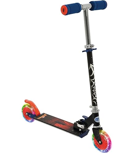 Trottinette Pliable Batman Lumineuse Pour Enfants – 2 Roues LED Qui Brillent, Réglable Et Ultra Fun Pour Garçons Et Filles Dès 5 Ans