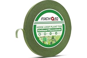 FIXCHORD Brida para Plantas de Cinta, 30m*12mm Cinta Adhesiva para Plantas, Bridas Reutilizables, Reutilizable Bridas para Plantas, Brida para Plantas de Cinta para Tomates, Flores, Verde Hierba