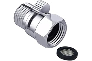Drenky Válvula de Ahorro de Agua G1/2" Válvula de Cierre de Cromo Ducha Limitador Reductor de Flujo de Latón on Junta de Goma Para Grifo de Ducha de Mano con Rociador Superior