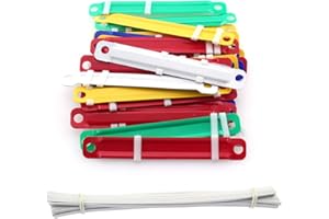 Prmape 50 Pcs Clip per File con Fibbia, Clip per Documenti in Plastica Perforata, Binder Clips Di Multicolore Réutilisable per Lime, Morbide, Carte