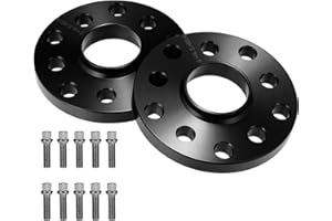 GEARMONSTER Élargisseur de voie, ensemble de rondelles de 2x15 mm, LK: 5x100 & 5x112 mm NLB: 57,1, élargisseurs de voie de 30 mm avec 10 écrous de roue M14x1,5x45 mm