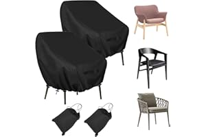 Timisea 2 Stück Schutzhülle Gartenstühle Abdeckung, Schutzhülle für Gartenstühle, Gartenstuhl-Schutzhülle,Oxford Stoff Wasserdicht Staubdicht UV-Schutz Gartenmöbel Abdeckplane(97 * 89 * 74cm)