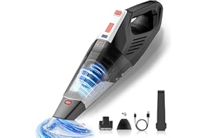 Hihhy Handheld Vacuum Cleaner, 9000Pa Portable Car Vacuum Cleaner, 135w Powerful Hand Held Vacuum Cordless, Car Hoover Ideal for Home Cleaning