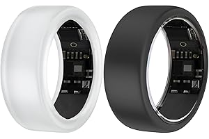 pupvus Protective Cover for Ultrahuman Ring AIR Protector - Stylish Ring AIR Case, Snag Fit, Soft Silicone, Durable, Odorless (Black+Transparent, M(11/12/13/14))