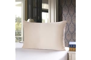 townssilk Beidseitig 100% 19mm Pure Maulbeerseide Kissenbezug für Haar und Haut Gesundheit, 1 Stück 50x60cm Größe Kissenbezug mit verstecktem Reißverschluss 600 Fadenzahl Taupe