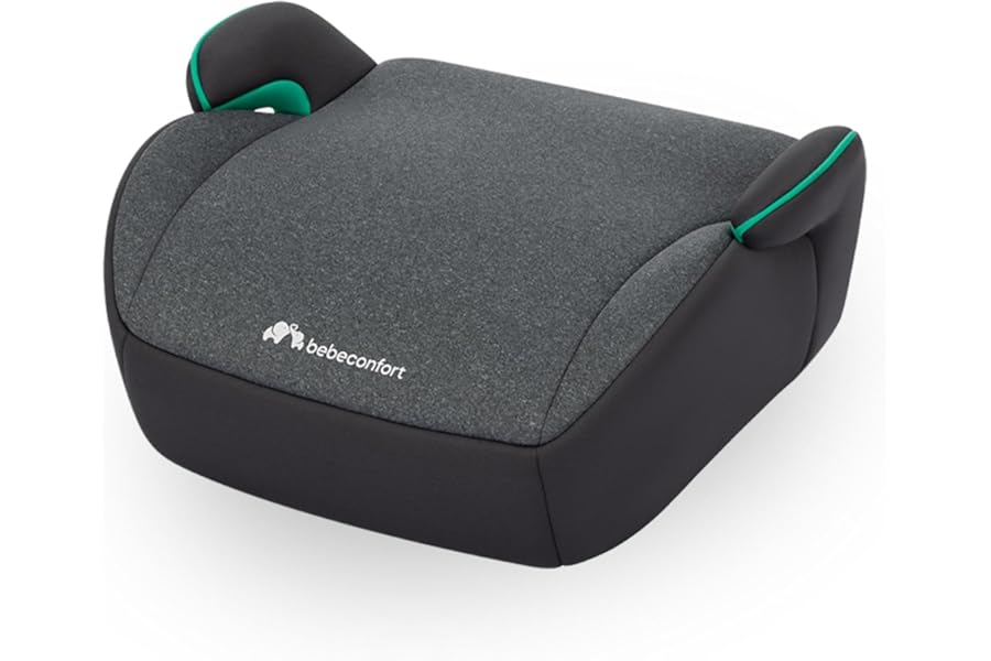 Bebeconfort Manga i-Safe Car Booster Seat for 6-12 Years, 128-150 cm, Lightweight and Compact Car Seat, Padded Seat, Tinted Graphite