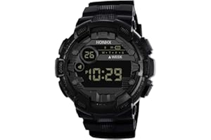 Routefuture Montre Sport Homme Digitale avec Grand Cadran Analogique et LED Numérique, Digital Montre Bracelet Homme Garçon, Chronographe, Bracelet en Résine
