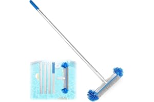 LALAGO Runde Poolbürste, Poolbürste mit Demontage Stange, Pool Reinigungs Bürste mit Halbkugelförmigen Borsten, Bodenbürste für Badezimmer, Bürste Reinigung Breit für Poolwänden, Fliesen und Stufen