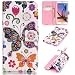 Produktbild Nancen Samsung Galaxy S6 Edge Plus / SM-G9280 (5,7 Zoll) Handyhülle, Bunt Nette Romantische Muster Flip Etui Case Cover Lederhülle PU leder Folio Bookstyle Schutzhülle mit Standfunktion, Brieftasche und Karte Tasche [Bunte Schmetterlinge]