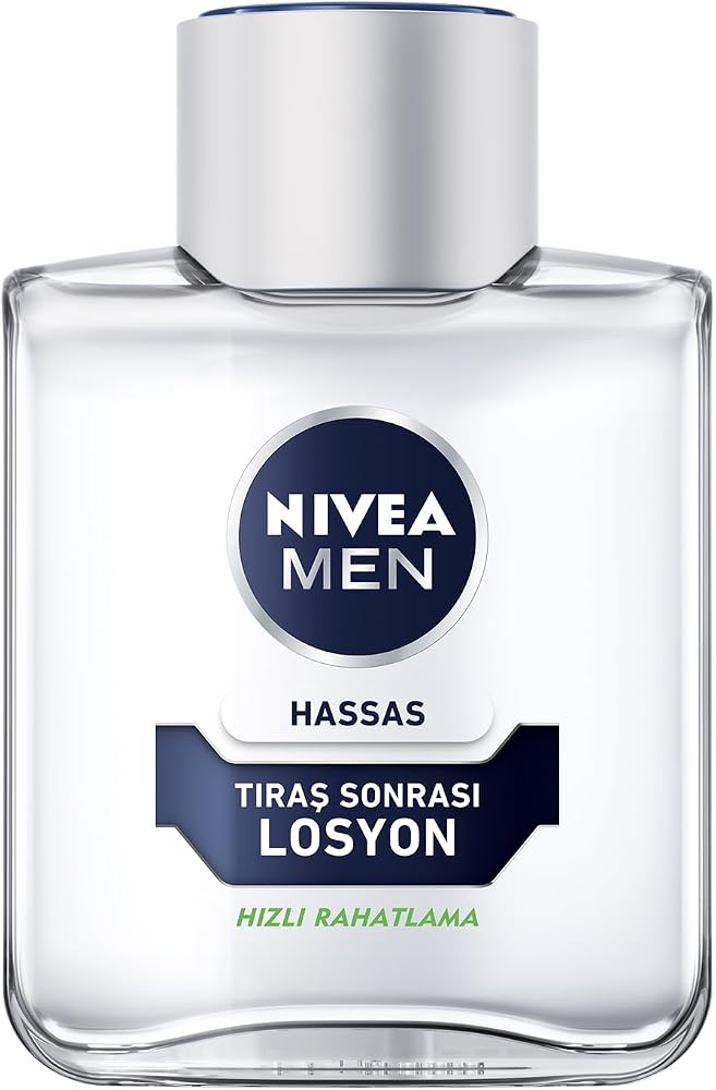 NIVEA MEN Erkek Hassas Tıraş Sonrası Losyon 100 ml,Nemlendirici, Hassas Ciltlere Özel,Alkolsüz Formül, Hızlı Emilir
