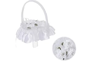 LONGHAO Scatola per anelli a forma di cuore – Cuscino per fede nuziale in pizzo bianco – piccolo, romantico, tradizionale – cerimonia nuziale, proposta di matrimonio