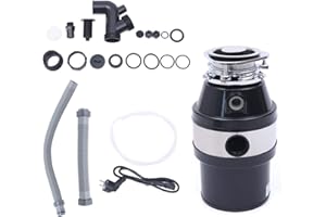 SHZICMY Trituradora de residuos de cocina, 3/4 HP 3500 rpm, residuos de cocina, trituradora de residuos con interruptor de aire, triturador de residuos domésticos, eliminación de residuos de alimentos