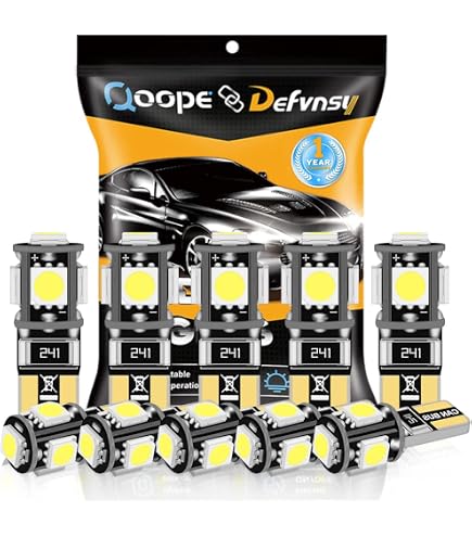 Lot De 8 Ampoules LED T10 W5W 194 168 - 24 SMD 4014 - Blanc Froid 6500K - 12V/24V Canbus - Pour Voiture Et Camion