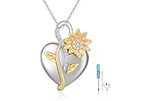 TANGPOET Ashes Necklace 925 Sterling Silver Urn Necklace, Cremation Jewellery for Ashes, Memorial Keepsake Pendant, Gifts for Mum Dad Women Men Pet, with Funnel Filler Kit