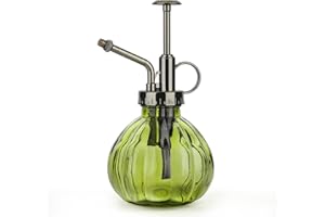 T4U - Vaporizador de riego de cristal verde, regadera de cristal, regadera de cristal para terrarios en maceta interior, retro pulverizador para jardín, flores, plantas de exterior interior